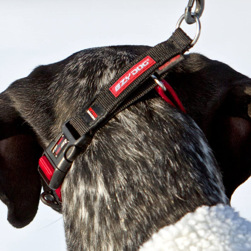 EzyDog Checkmate Martingale Collar for Dogs – Premium Nylon Training Dog Collar for Easy Control with no Choking (Medium, Red) Medium