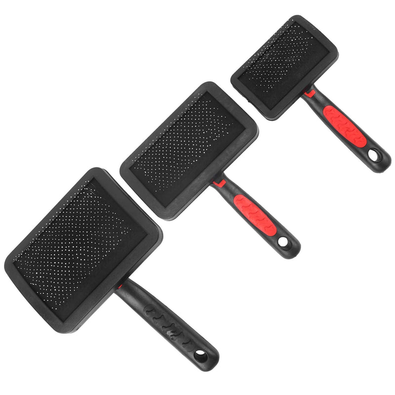 3 Pcs Cat Slicker Brush, Portable Cat Dog Slicker Brush Pet Cat Grooming Brush Massage Comb Set Accessory Easy to Use for Long Short Haired Dogs Cats - PawsPlanet Australia