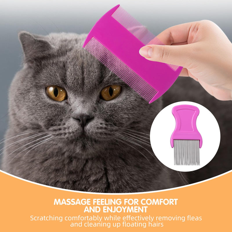 HESSION 6 Pack Flea Lice Combs Removal Dandruff Comb with Metal Teeth Double Sided Fine Combs Metal Teeth Flea Lice Combs for Pets Kids Adults (Pink) Pink - PawsPlanet Australia