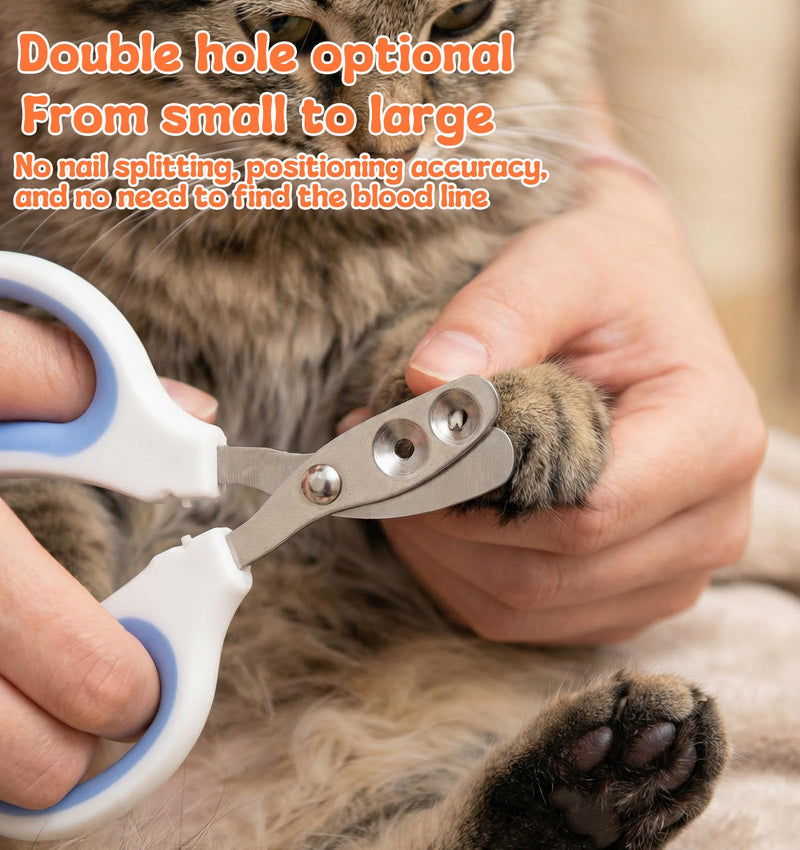 2Pcs Pet Nail Clippers, Dog Cat Nail Clipper with Guard for Cats Small Dogs Animal Claws Trimmer Ideal for Bearded Dragon Cats Rabbit, Non-slip Handle & Stainless Steel Blades, Safe & Easy to Use - PawsPlanet Australia