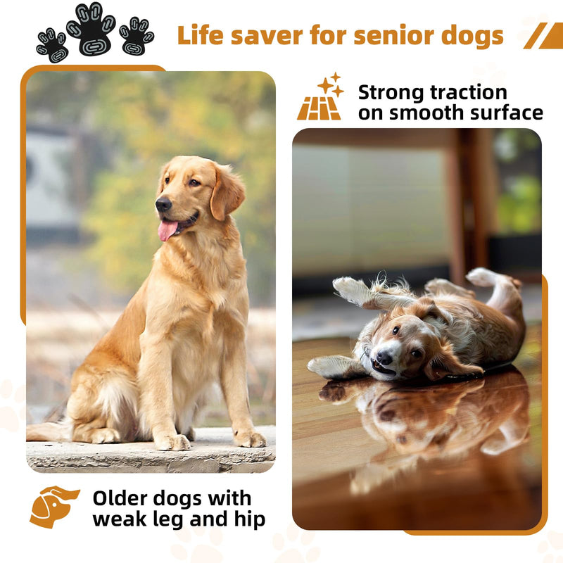 Anti-Slip Dog Paw Protector Pads for Senior Dogs, Dog Paw Adhesive Pads on Hardwood Floor,Senior Dog Essentials with Strong Traction,Dog Grippers,12 Sets 48 pc XXXL Black - PawsPlanet Australia