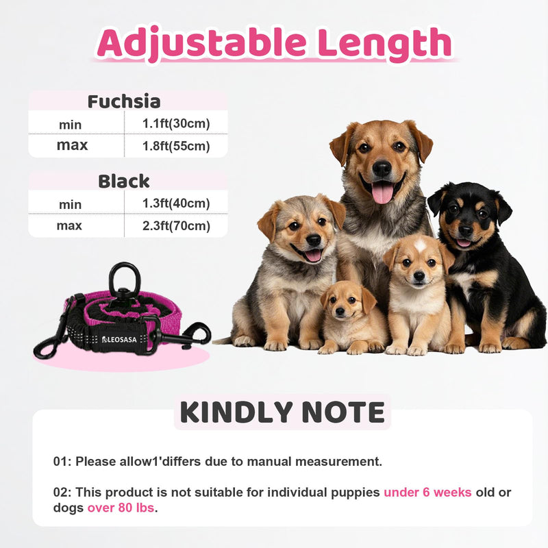 Double Dog Leash - 360°Swivel Tangle Free Splitter Attachment, 2 Dogs Multi-Functional Leashes, Dual Rope for Outdoor Walk Train Small Medium Large Two Pet, Fuchsia - PawsPlanet Australia