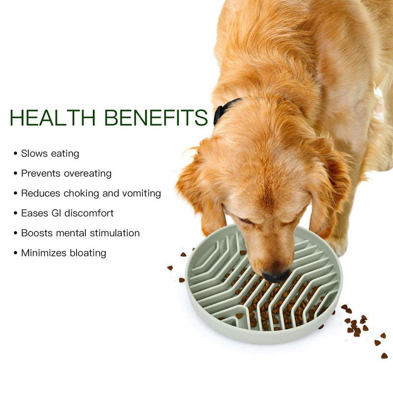 Slow Feeder Dog Bowls, Puzzle Silicone Dog Feeding Bowls with Suction Cups, Anti-Choking, Non-Slip Design, Reduces Boredom, Anxiety, ideal for Medium to Small Dogs & Cats - XAQMHSW Green - PawsPlanet Australia