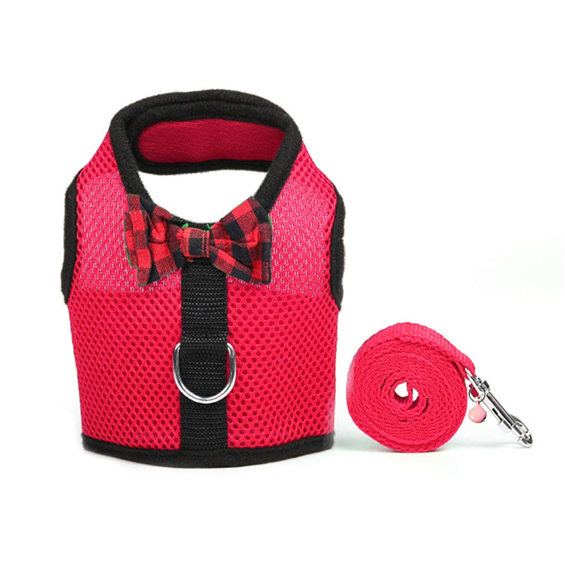 Rypet Small Animal Harness and Leash - Soft Mesh Pet Harness with Safe Bell, No Pull Comfort Padded Vest for Small Pet Red Small (Pack of 1) - PawsPlanet Australia