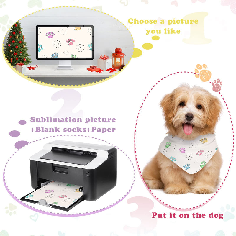 Kacctyen 100 Pcs Sublimation Blank Dog Bandanas Heat Transfer Washable Triangle Scarf DIY Sublimation PET Bandana Bib Kerchief Puppy Accessories for Dogs Cat, White(24.4 x 16.54 Inch) 24.4 x 16.54 Inch - PawsPlanet Australia
