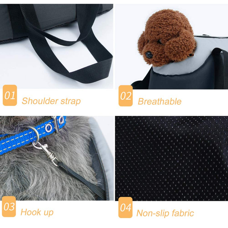 La La Pet® Soft-Sided Pet Handbag Carrier Pet Purse Tote Portable Bag Carrier Cat Dog Travel Bag Pet Shoulder Bag with Safety Zipper(Black, L) Black - PawsPlanet Australia