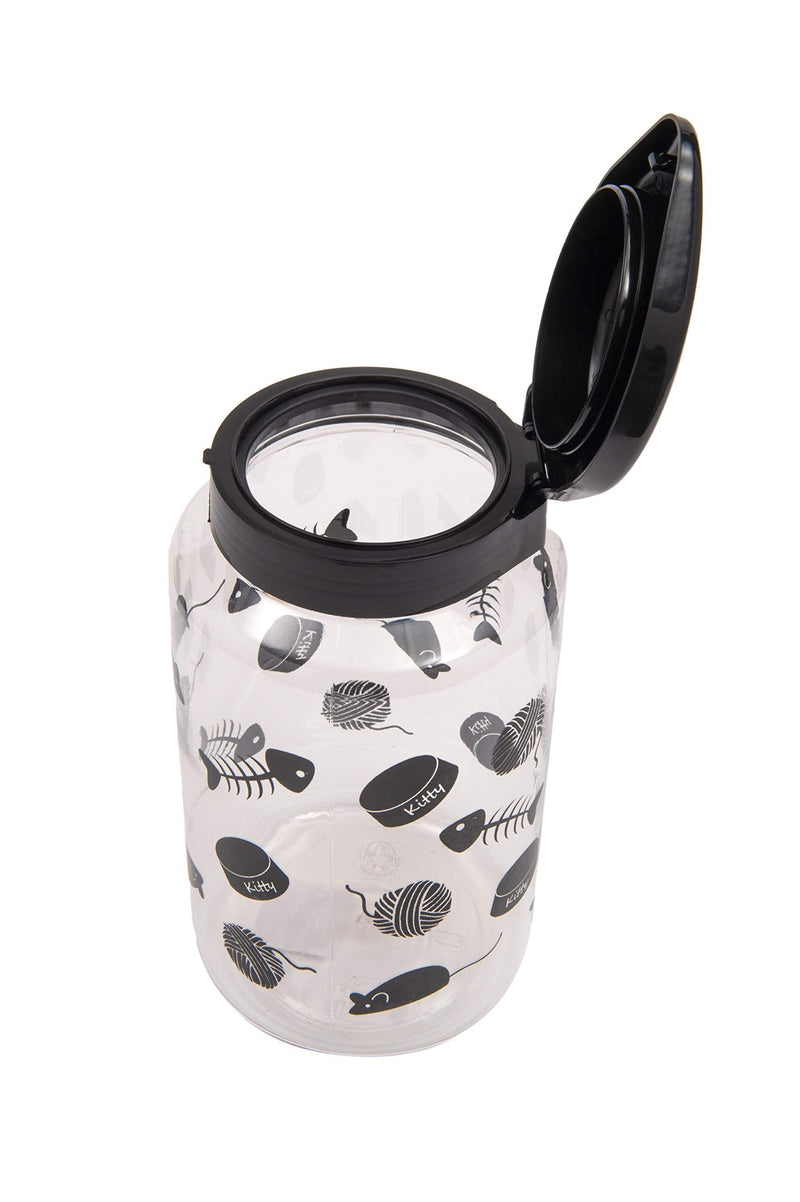 JMFinger Lixit Animal Care Cat Treat and Food Storage Jars (128oz), Black (30-9128-010) - PawsPlanet Australia