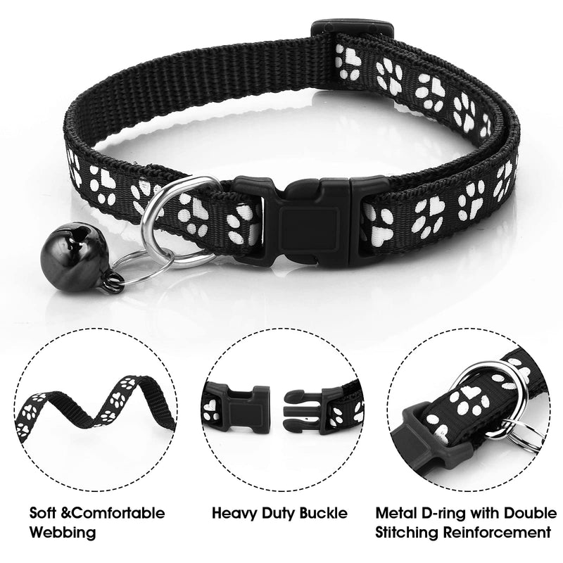 Adjustable Pet Cat and Dog Collar with Leash, Durable Training Rope Quick Release Clip Buckle Collar for Small Puppies and Kittens 1.0*120cm Pet Leash and Collar Set(Black+Brown) - PawsPlanet Australia