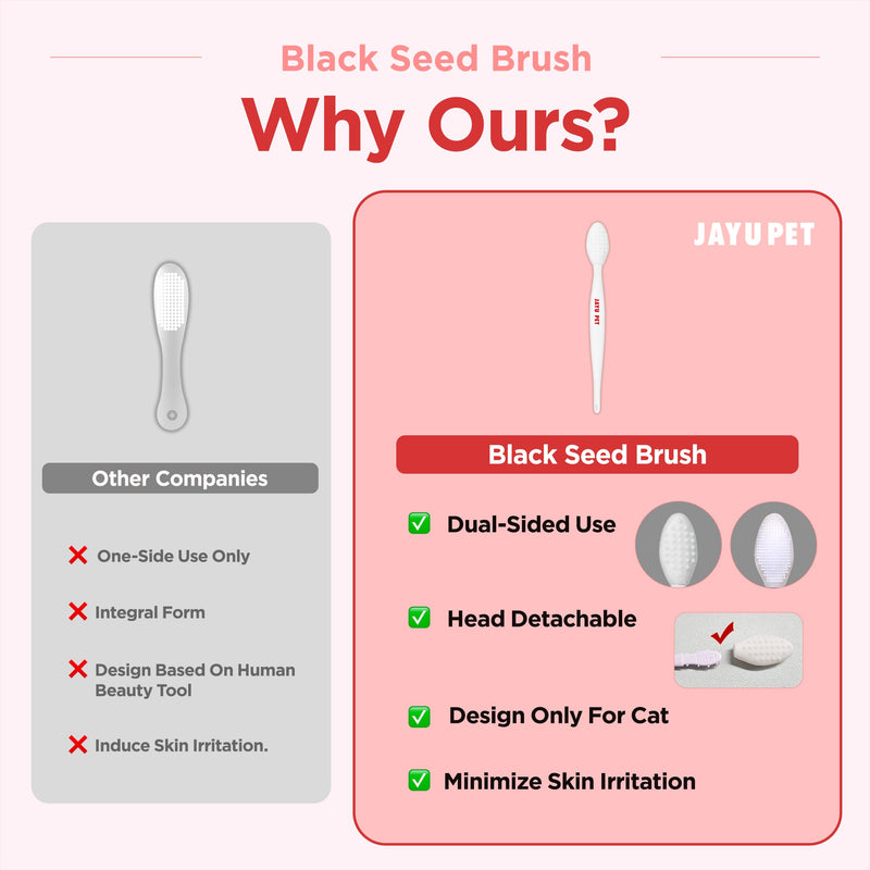 JAYU PET Black Seed Brush - Cat Grooming and Exfoliating Double-Sided Brush for Acne and Chin Treatment (3PCS) 3ea - PawsPlanet Australia