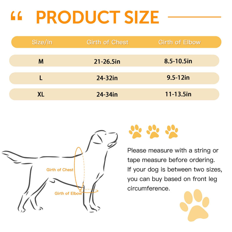 Dog Front Leg Brace for Elbow Dysplasia, Shoulder Dislocation, Hygroma, Pet Prevent Licking Wound Elbow Protector, Avoid Cone of Shame, Abrasion Resistant Dog Recovery Sleeve, M - PawsPlanet Australia
