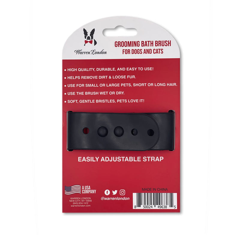 Warren London Grooming Bath Brush for Dogs and Cats | Applicator for Dog Shampoo, Hydrating Butter, or Pet Leave In Conditioner | Black - PawsPlanet Australia