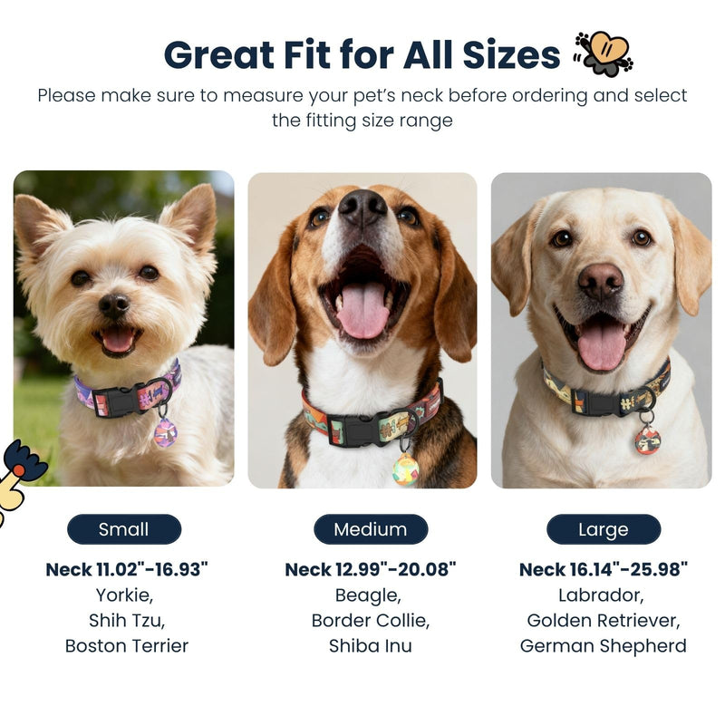 Dog Collar and Leash Set, QR Tag Adjustable Pet Collar, 5 FT Heavy Duty Dog Leash, Padded Handle, Quick Release Buckle, Metal Ring, 360° Swivel Clip for Small Dogs Walking Running (Dark Blue, S) Night Sky Blue Combo S (Neck 11.02-16.93'',Width 0.59'' ) - PawsPlanet Australia