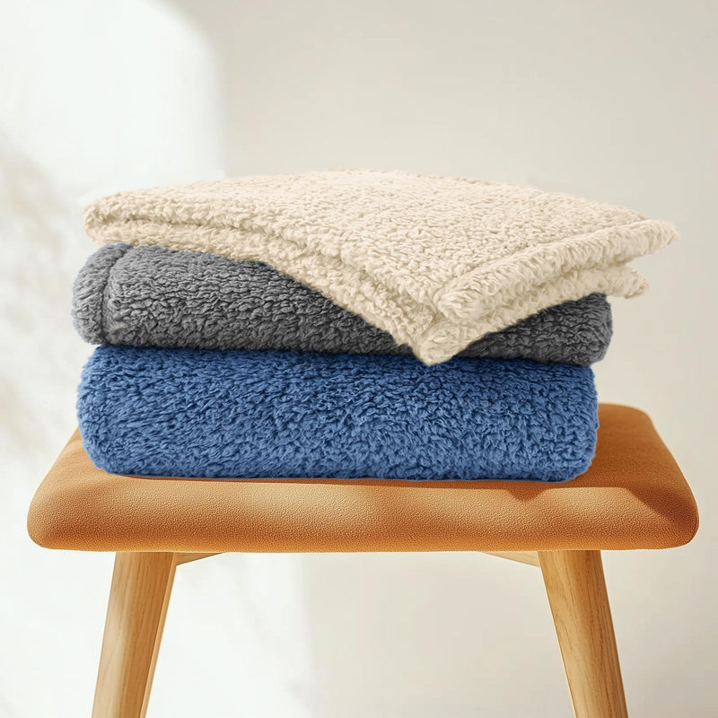 Luciphia Premium Fleece Pet Blanket for Small Medium Dogs Puppy Soft Sherpa Calming Cat Throw Blankets(Beige,57x40 inches) Beige 57x40 inches - PawsPlanet Australia