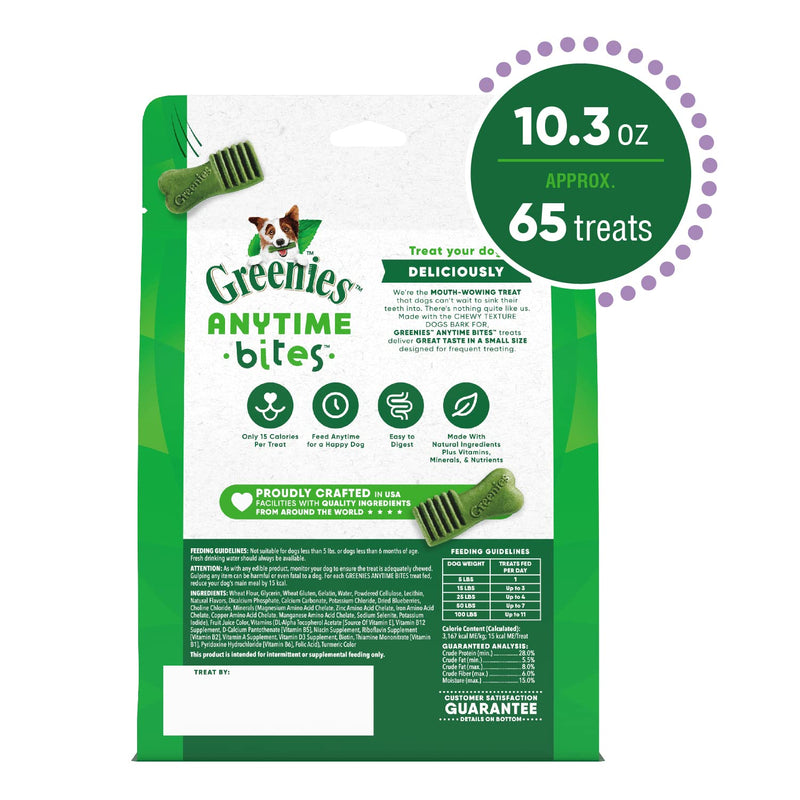 Greenies Anytime Bites Dog Treats, Blueberry Flavor, 10.3 oz. Bag 10.3 Ounce (Pack of 1) - PawsPlanet Australia