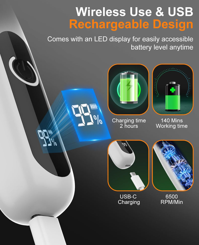 2026 New Pet Precision Trimmer, 35dB Low-Noise Dog Paw Trimmer with LED Light, Safe Curved Ceramic Blade Electric Pet Paw Grooming Kit for Dogs & Cats Paw, Ear, Face, Butt, Eyebrows - PawsPlanet Australia