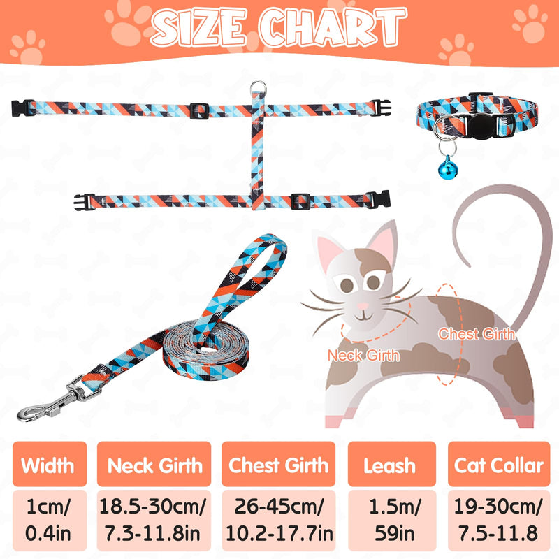 2 Pack Cat Harness and Leash Set, Escape Proof Adjustable Kitten Harness with Leash Collar Lightweight Soft and Comfortable for Small Medium Cats Walking and Travel - PawsPlanet Australia
