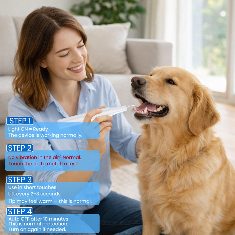 Dog Plaque Remover for Teeth, Pet Ultrasonic Cleaner with LED Light & Stand, 5 Modes, Pet Teeth Cleaning kit, Suitable for Dogs and Cats