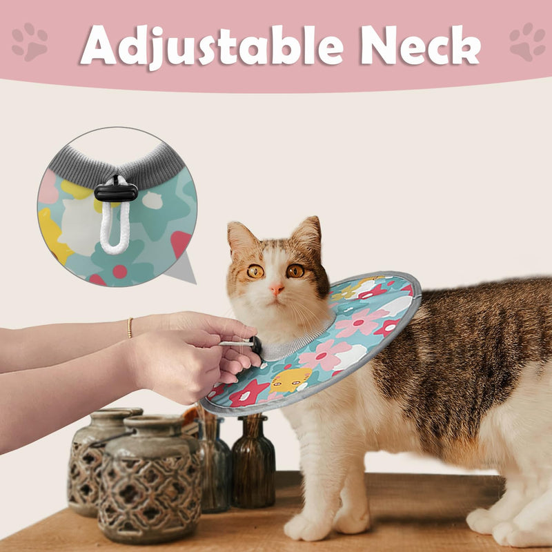 LOS ANDES Cat Recovery Collar for Necks, Alternative to Cones, Lightweight Post-Op Kitten and Puppy Protection M(for Neck 8.7-11.8inch) Cherry