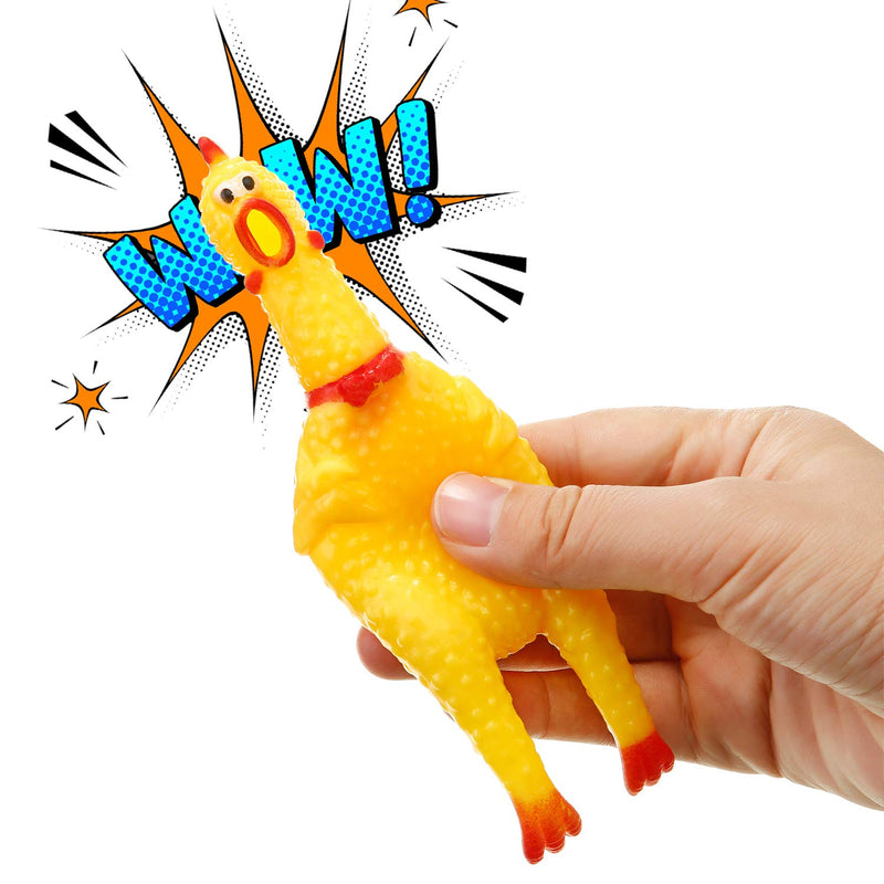 15 Packs Rubber Chicken Screaming Chicken Squeeze Novelty Squeaky Noise Shrilling Shrieking Squawking Chicken Noisemaker Novelty Gadget for Dogs Pets, 6.3 Inch - PawsPlanet Australia