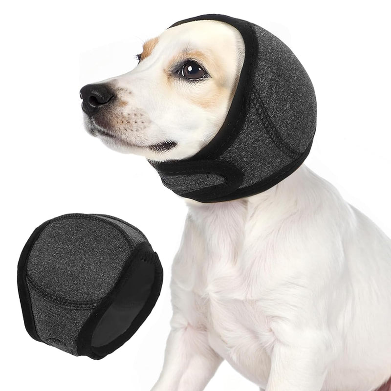 Dog Ear Defenders, Dog Snood Swim Ear Protectors, Comfort Dogs Ears Muffs Noise Protection for Anxiety Relief, Swimming, Grooming for Dogs (Gray, M)
