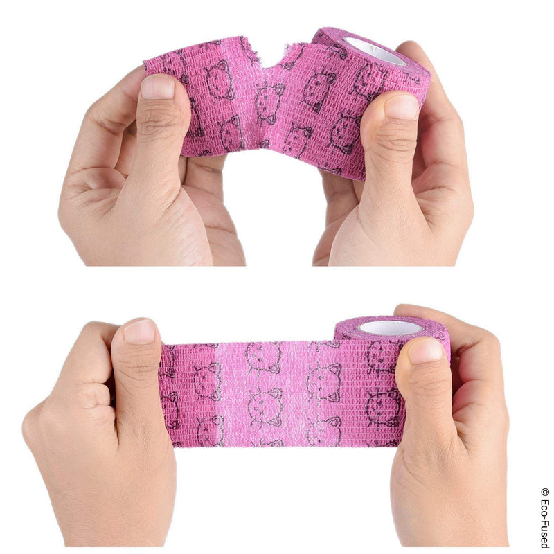 Eco-Fused Self Adhering Bandage - Injury Wrap Tape for Cats - Pack of 6 - Supports Muscles and Joints - Does not Stick to Hair - Elastic, Water Repellent, Breathable - Relieves Stress - PawsPlanet Australia