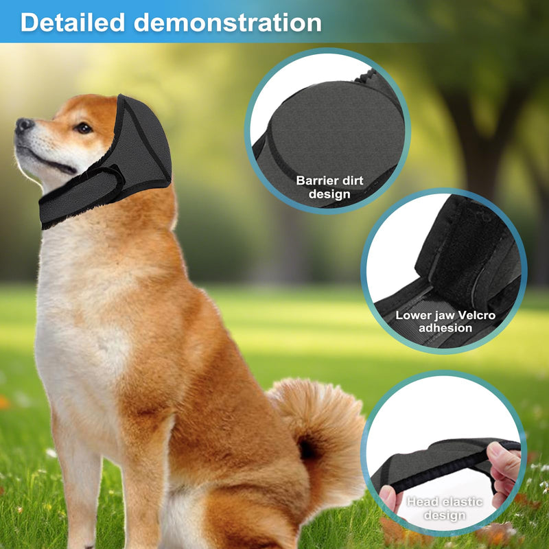 Dog Ears Cover, Dog Swim Ear Covers for Grooming, Bathing, Waterproof Adjustable Pet Shower Wrap Noise Protection for Blow Drying Sleep Help Headband(M)