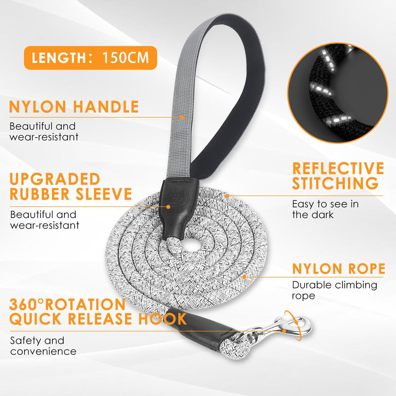 Dog Harness and Leash Set, No Pull Saddle Style Pet Harness, Breathable Mesh Adjustable Reflective Dog Vest for Dogs and Cat Medium Small Harness 2 D-Rings, Grey, M - PawsPlanet Australia