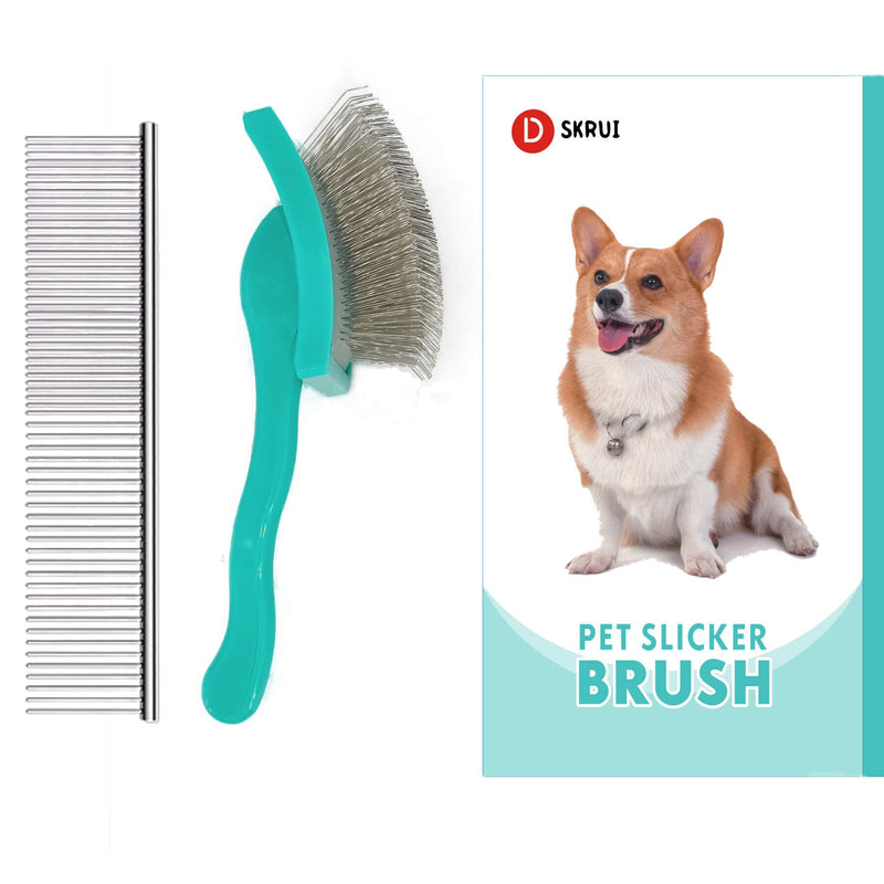 Doodle Brush for Dogs - Goldendoodle Brush with Poodle Comb - Goldendoodle Must Haves Grooming Tools - Pet Comb Value Kit Designed for Doodles, Labradoodles, Bernedoodles - Large-Extra Long Pin 31mm BRUSH AND COMB
