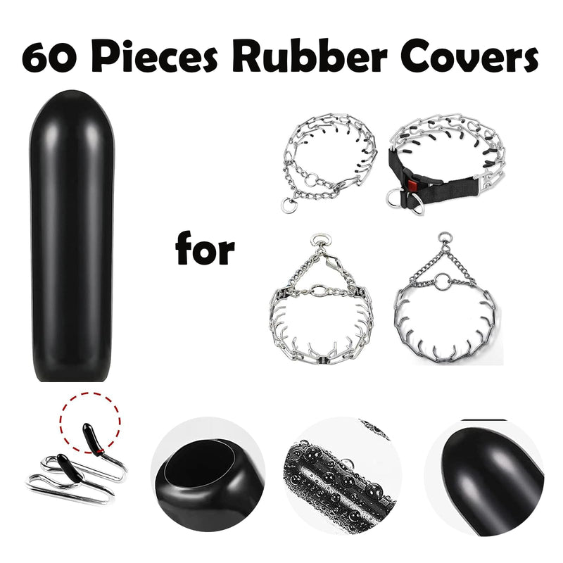 Prong Collar Covers (60 Tips per Pack), Vinyl Comfort Prong Tips for 2.25mm-4.0mm Dog Pinch Collar (2.25mm-3.0mm) 2.25mm-3.0mm Black 60 Pack - PawsPlanet Australia