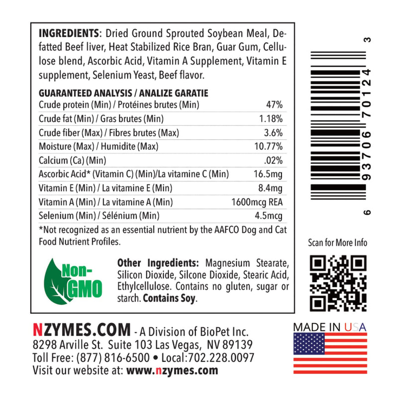 Nzymes® Antioxidant Tiny-Treats for Smaller Dogs Joints, Hips, Paralysis, Skin, Coat, Hair Loss, Aging, Digestion, Neurological, Seizures - Made in The USA 1 pack - PawsPlanet Australia