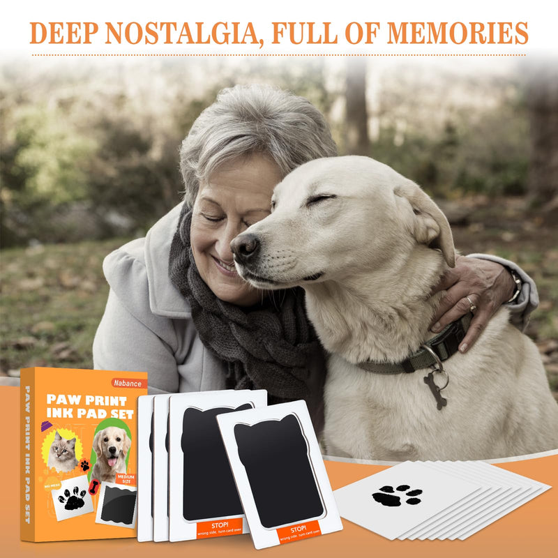 Nabance Paw Print Kit for Dog Cats, Pet Paw Print Impression Kit, 4 Inkless Print Pads, 8 Imprint Cards, Nose Print Stamp Pad for Dogs, Clean Touch Pet Footprint Kit, Pet Paw Ink Pad Family Keepsake 4-Pack Black-Pet Shape - PawsPlanet Australia