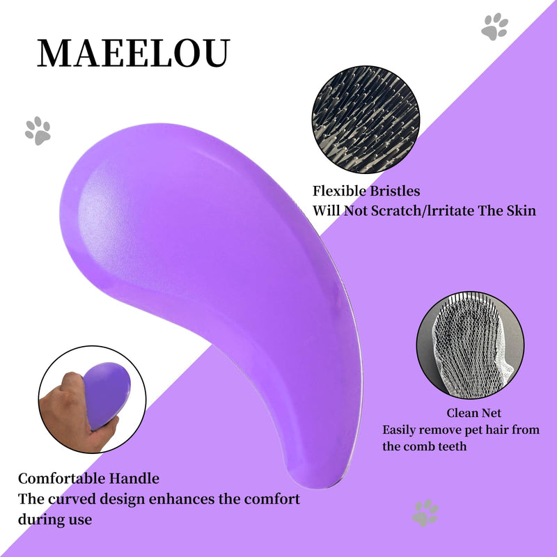 Cat Brush for Shedding - Perfect Grooming Tool for Long-Haired Cats | Deshedding & Hair Remover for Indoor Pets (Purple) Purple