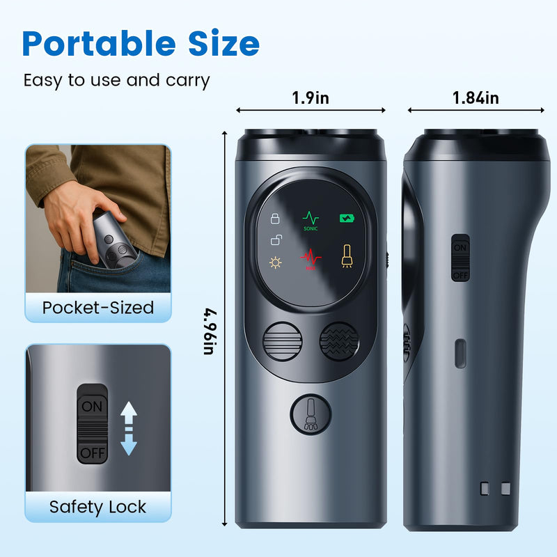 Dog Bark Deterrent Device, 3X Ultrasonic Rechargeable Anti Barking Device for Dogs, 50FT Range Barks No More, Training Bark Control with LED Flashlight, Indoor & Outdoor
