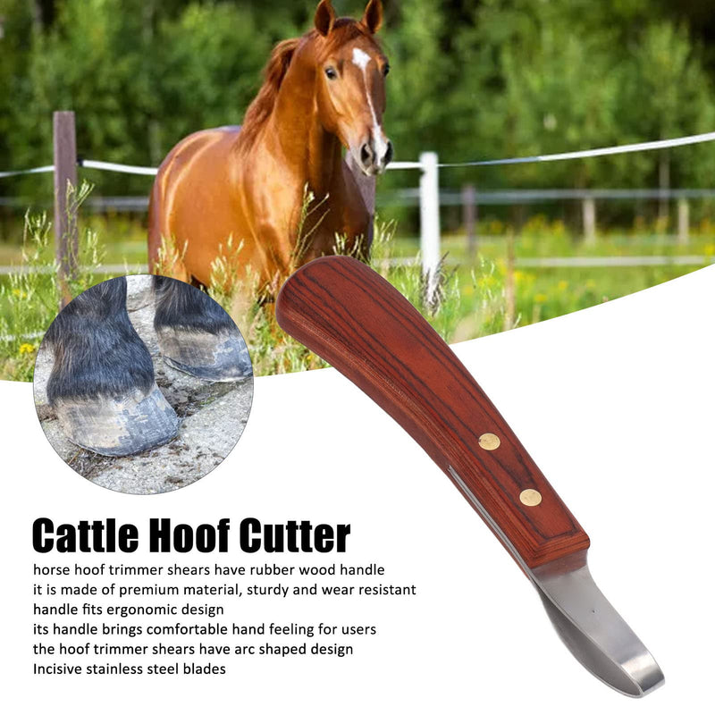 Stainless Steel Hoof Knife with Wooden Handle, Right-Handed Hoof Knife Double-Edged Hoof Knife Professional Farrier Tool for Horse, Cow & Goat Hoof Trimming, Shoeing & Grooming. (A) A - PawsPlanet Australia