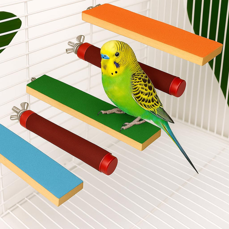 Sugar Glider Toys Sharpening Claws Toys for Bird Cage Accessories Steps Toys Bird Toys for Parrots Small Animal Climbing Steps Scratching Snadpaper for Cages Parakeet perches ﻿ (Set A) Set A - PawsPlanet Australia