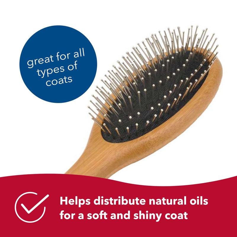 Coastal Pet Safari Wire Pin Dog Brush with Bamboo Handle - Large - General Dog Grooming Brush for Short and Long Hair - Eco-Friendly Handle - PawsPlanet Australia