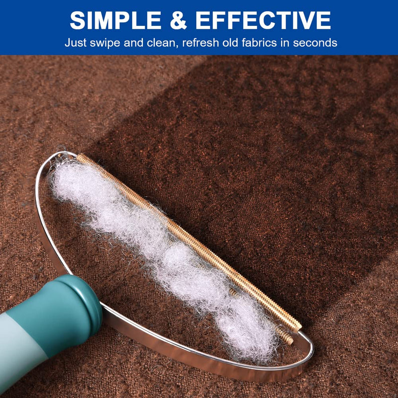 Dog Cat Hair Remover for Deep Cleaning, Lint Cleaner Pro, Pet Fur Removal Tool, Portable Carpet Scraper Rake, Fuzz Hairball Shaver Brush for Carpet, Car Mat, Couch, Pet Bed, Furniture, Rug Green & Grey - PawsPlanet Australia