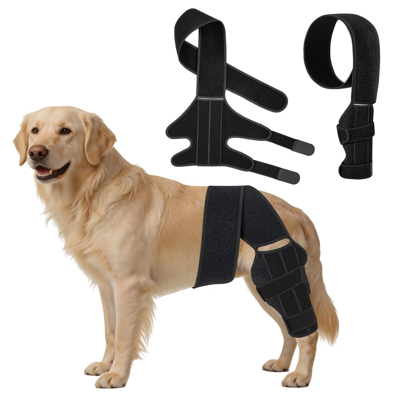 Dog Knee Brace for Back Leg, Adjustable Elbow Braces with Stabilizers, Canine Joint Support for Torn ACL, Luxating Patella, Arthritis, Ligament Injury and Post-Surgery Recovery, Universal (S) S