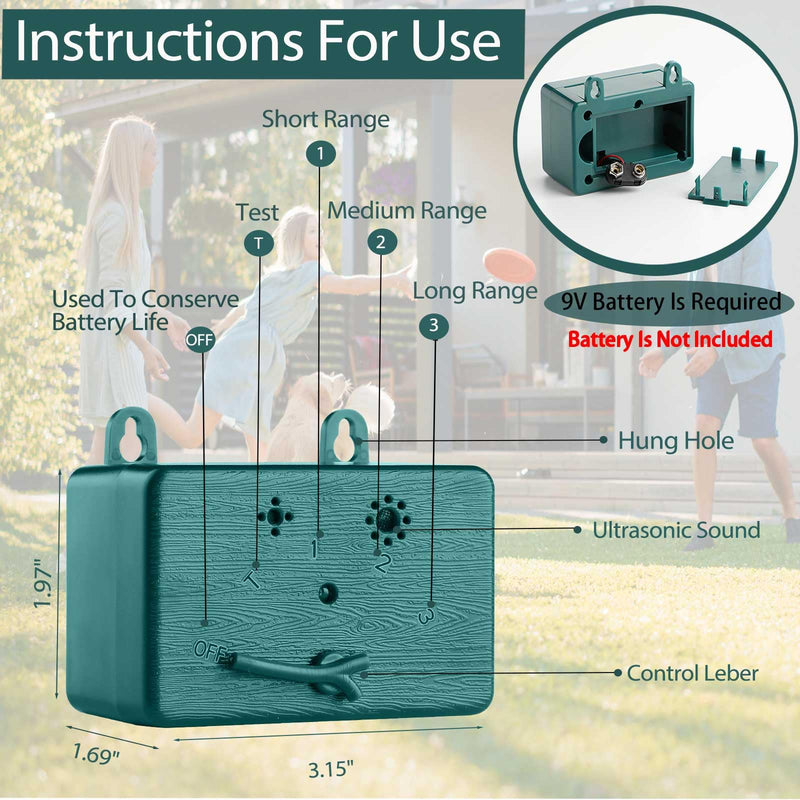 Anti Barking Device for Dogs, 4-Modes Ultrasonic Dog Barking Control Device, 50 FT Bark Box, Dog Barking Silencer for Indoor/Outdoor Use, Waterproof Dog Barking Deterrent for Garden, Bedroom