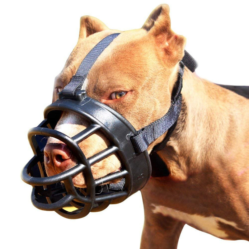 Basket Dog Muzzles-Soft Adjustable Breathable Mask Anti Biting Chewing Barking Training Dog Muzzle for Small Medium Large Dogs (Black, 5: Snout 11-14.9") Black 5: Snout 11-14.9" - PawsPlanet Australia