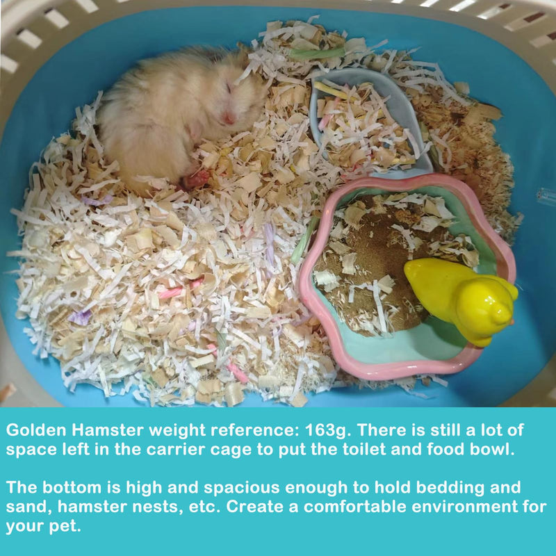 Hamster Carrier Guinea Pig Carrier 13 X 11 X 8 In Portable Hamster Travel Cage with Ventilation Holes Outdoor Small Animal Carrier for Rat Gerbils Rabbit Hedgehog Squirrel Mouse Sugar Glider Blue
