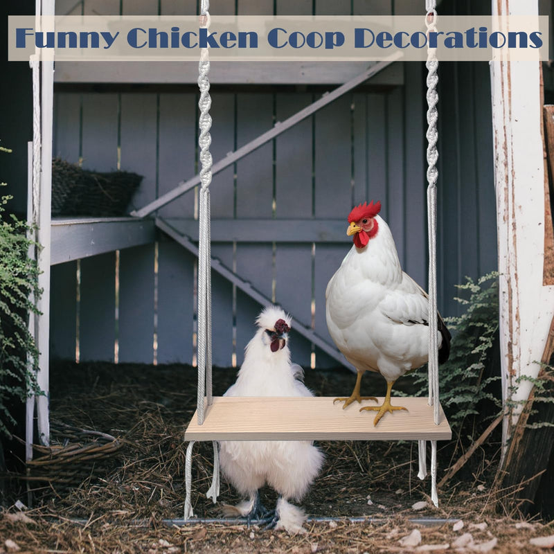 Chicken Swing Toy for Large Chicken Coop, Chicken Enrichment Toy for Hens and Roosters, Natural Wooden Handmade Chicken Coop Accessories, Ideal Gift for Chicken Owners and Chicken Lovers - PawsPlanet Australia