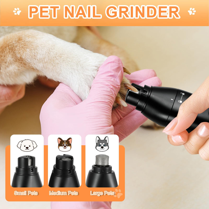 4 in 1 Dog Grooming Kit with USB-C Charging, Paw Trimmer for Cat, Small to Medium Dog Clippers for Grooming, Cordless Pet Clippers Hair Trimmer with 2 Speed Modes Black