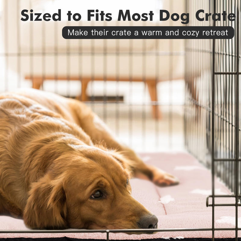 Mora Pets Dog Crate Pad Kennel Bed Crate Mat for Small Dogs Washable Cute Star Pet Bed for Dog Cage Ultra Soft Flat Puppy Cat Kitten Pillow Cushion for Sleeping Anti-Slip Pink 24 x 18 24''L x 18''W x 1.5''Th - PawsPlanet Australia