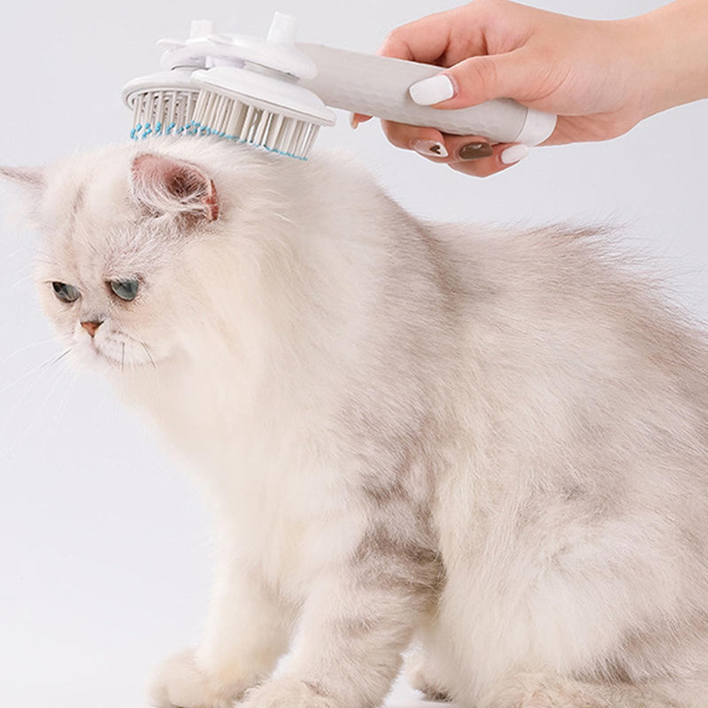 Handheld Massager for Dogs Cats, Massage Brush Automatic Grooming Tools, Pets Head Massager with Deep Tissue Kneading for Stress Release, Hair Removal (Gray)