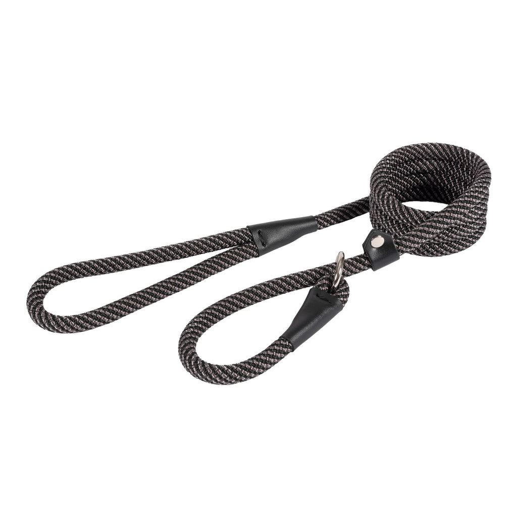 Extreme Rope Slip Lead Black/Grey 1.5mx12mm - PawsPlanet Australia