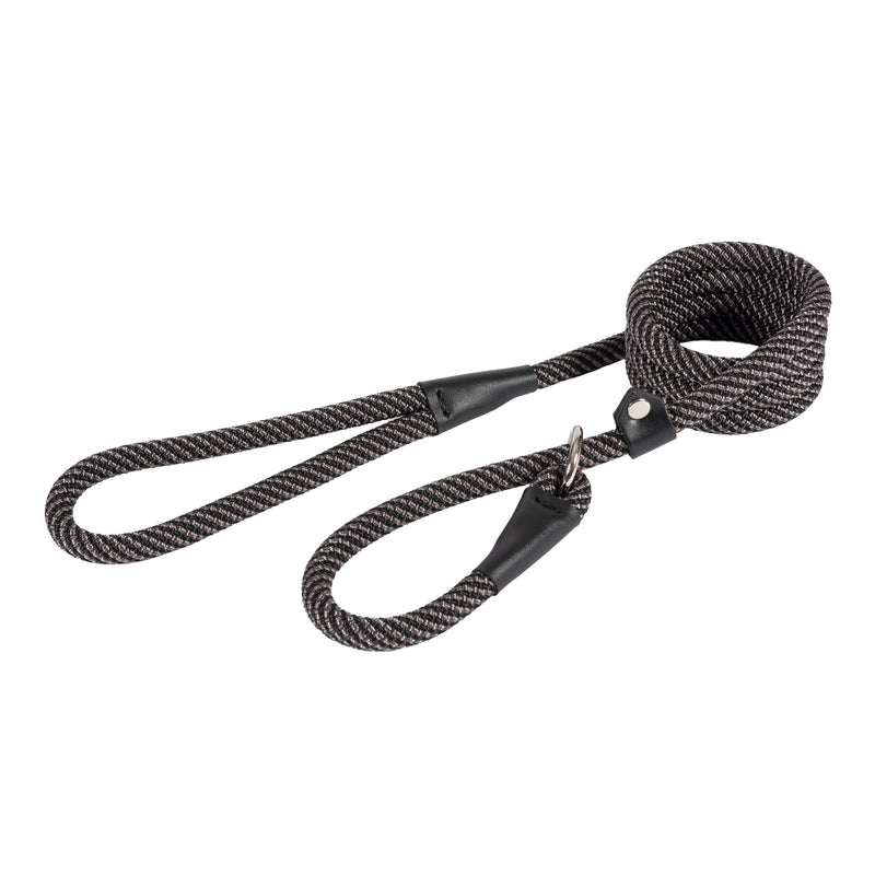 Extreme Rope Slip Lead Black/Grey 1.5mx12mm - PawsPlanet Australia