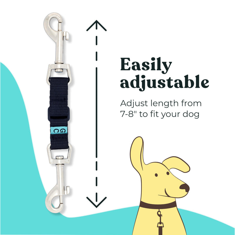 Gentle Creatures Collar Companion - Adjustable Backup Clip for Dog Harness, Prong, Pinch Collars, Gentle Lead - Double Ended Backup Clasp - Harness to Collar Safety Clip Nylon Adjustable - PawsPlanet Australia