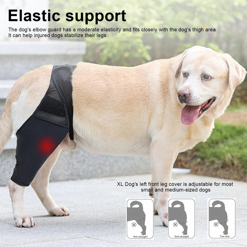 XL Lick Protection Dog Rear Leak Protection, Adjustable Lick Protection, Rear Leg Dog, Black Dog Knee Brace, Rear Leg, for Support and Protection of the Front and Rear Legs of Dogs
