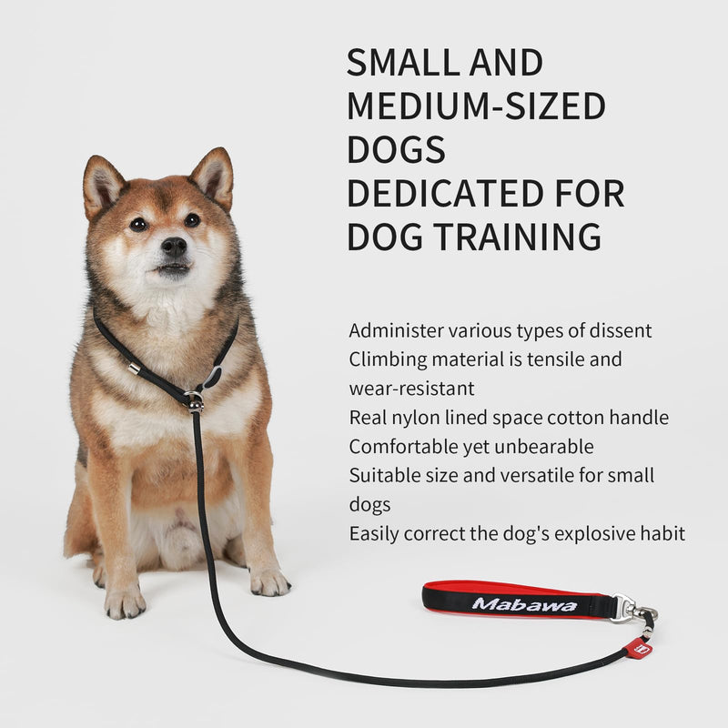 Dog Anti-Slip Leash 5FT with Metal Stopper - Durable No-Pull Training Lead for Small, Medium & Large Dogs - Comfortable Handle Nylon Rope, Tangle-Free Pet Walking Leash (Black, 5.6FT) Black - PawsPlanet Australia